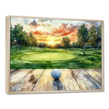 Golf Practice On A Top Of Wooden Slide - Golf Canvas Wall Art