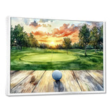 Golf Practice On A Top Of Wooden Slide - Golf Canvas Wall Art