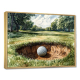 Abstract Golf Ball On The Field - Golf Canvas Wall Art