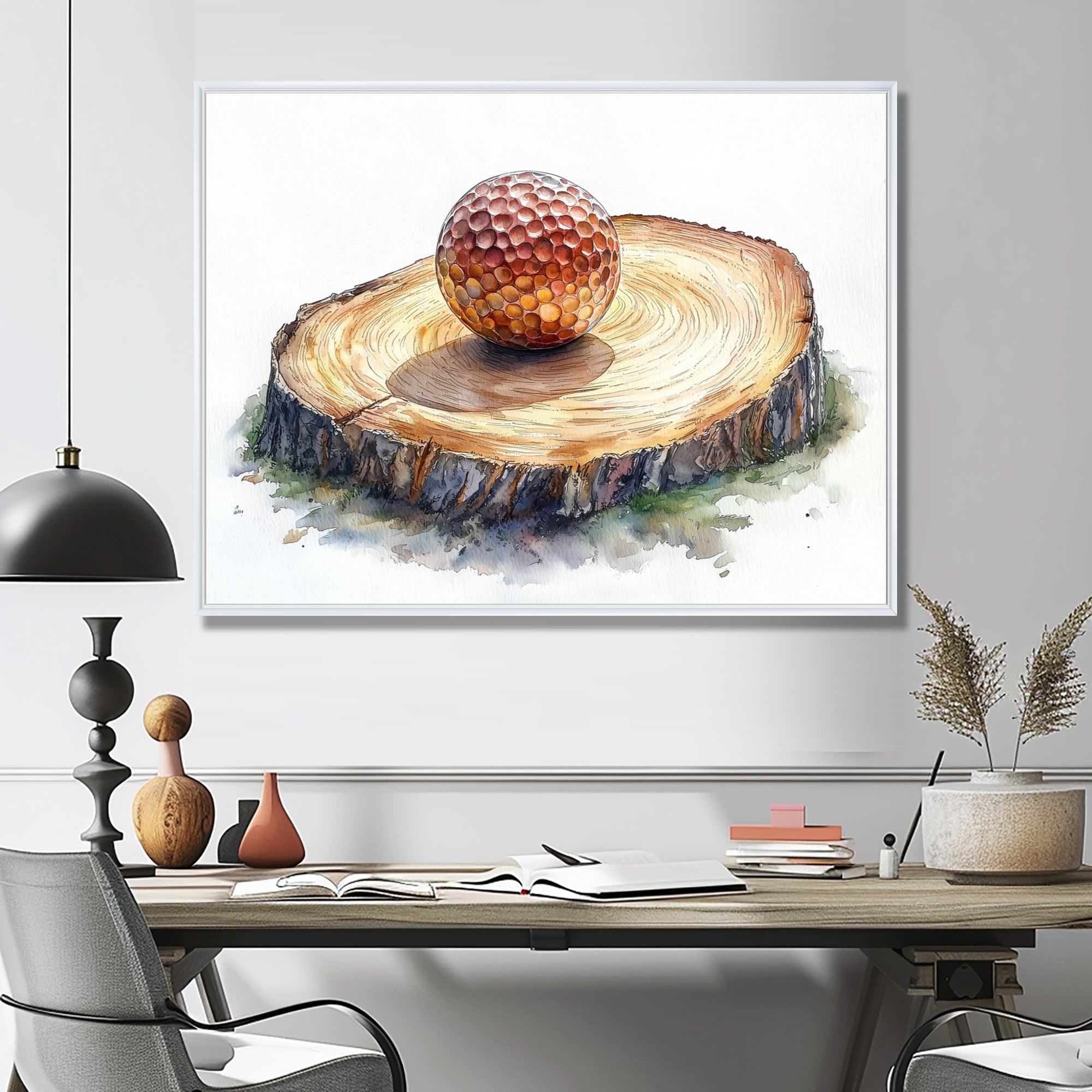 Golf Ball Practice Wood Slide - Golf Canvas Wall Art