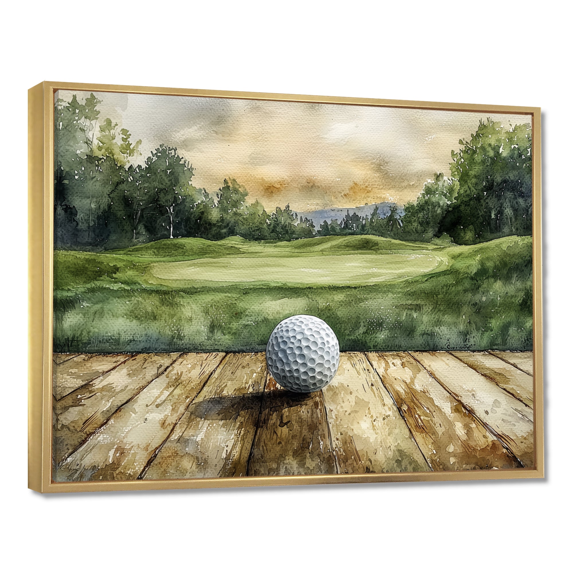 Greens And Dreams Golf Practice Landscape I - Golf Canvas Wall Art