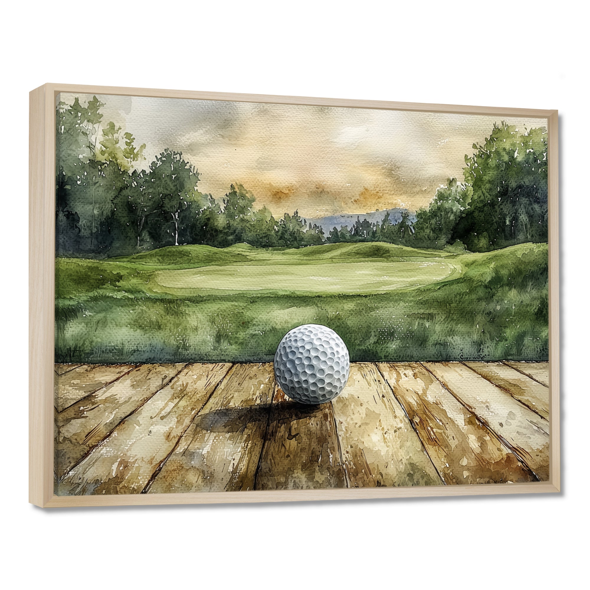Greens And Dreams Golf Practice Landscape I - Golf Canvas Wall Art