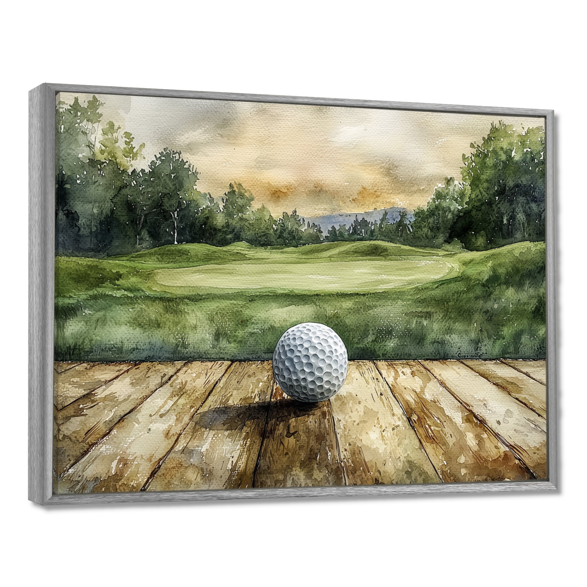 Greens And Dreams Golf Practice Landscape I - Golf Canvas Wall Art