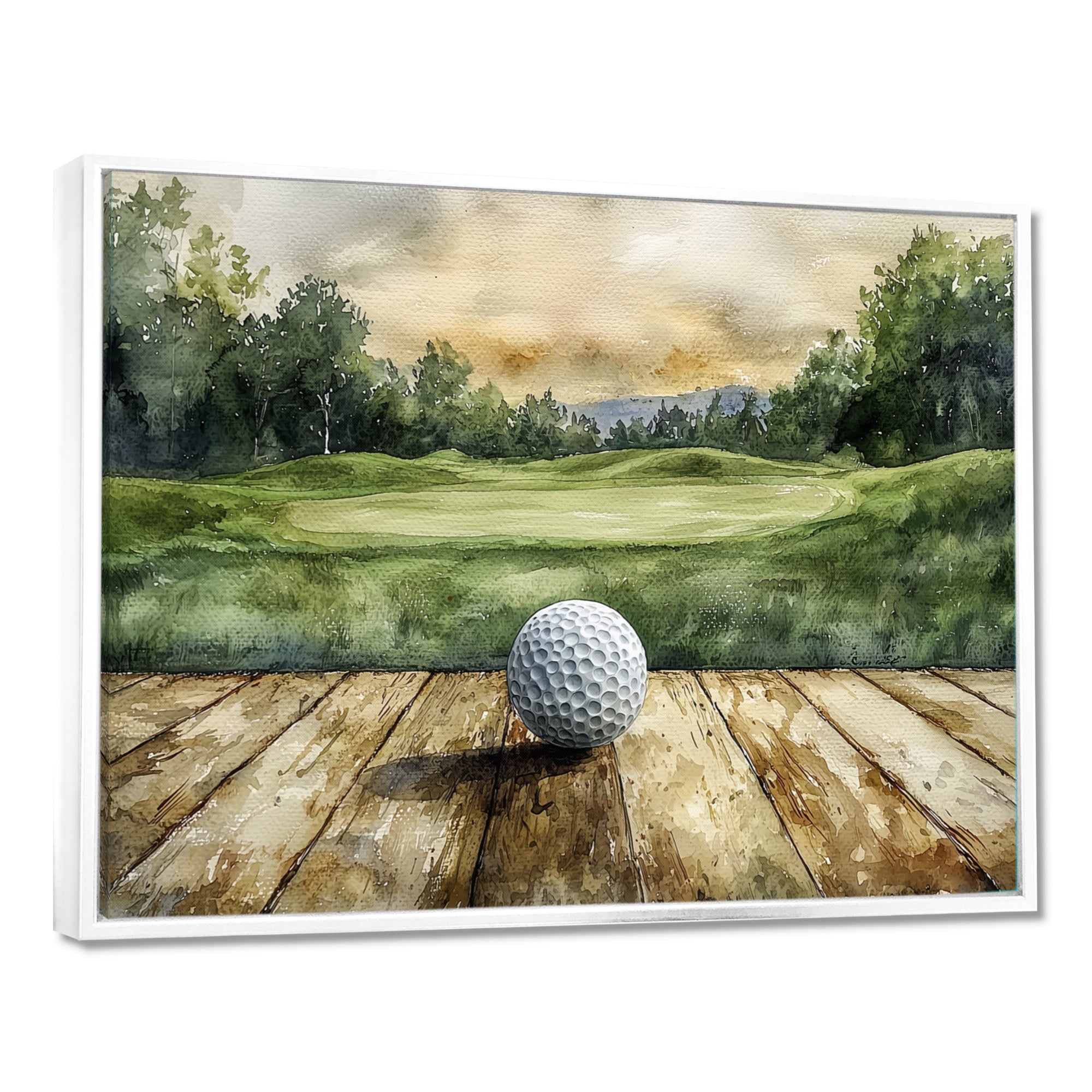 Greens And Dreams Golf Practice Landscape I - Golf Canvas Wall Art