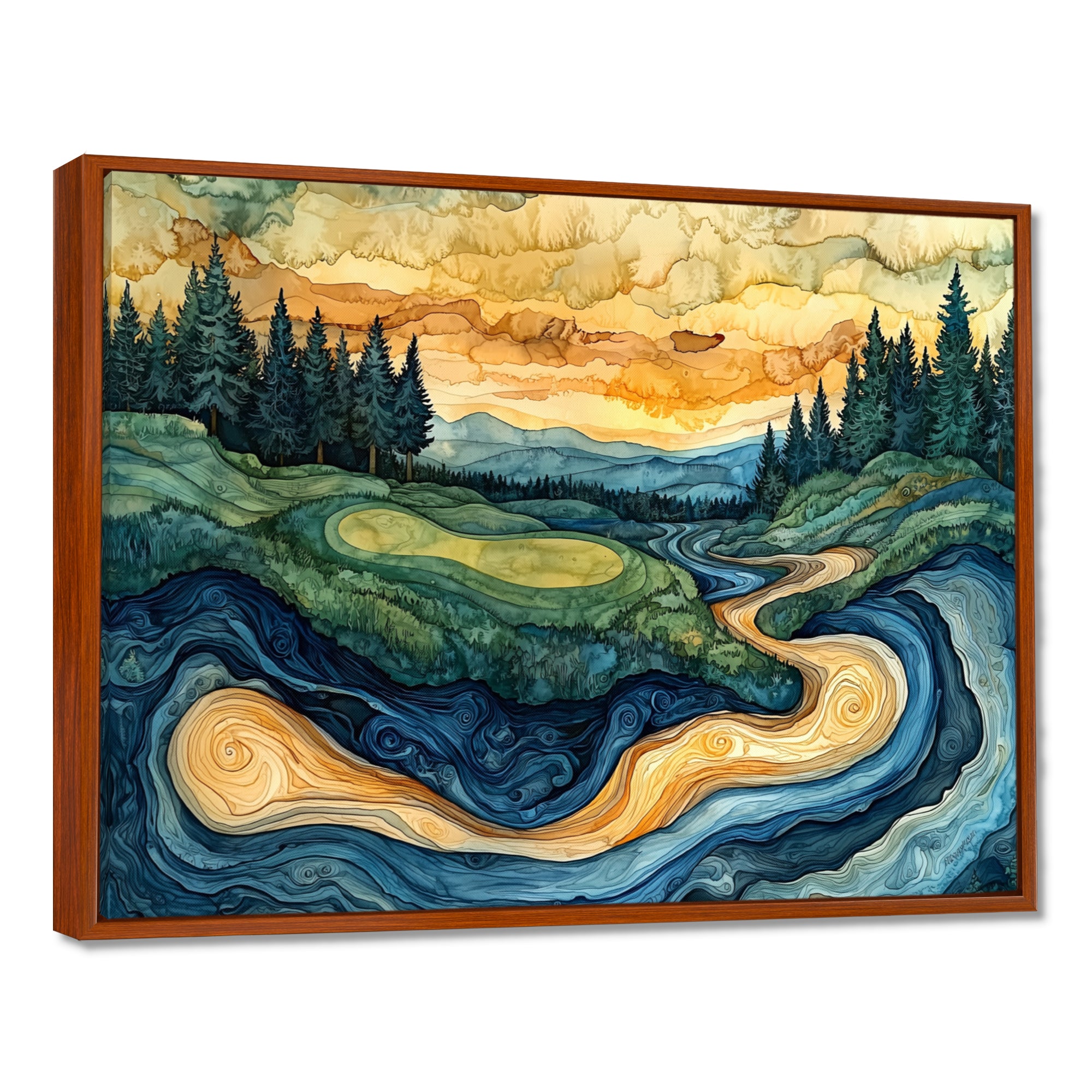 Abstract Golf Course Champions Horizon
 I - Golf Canvas Wall Art