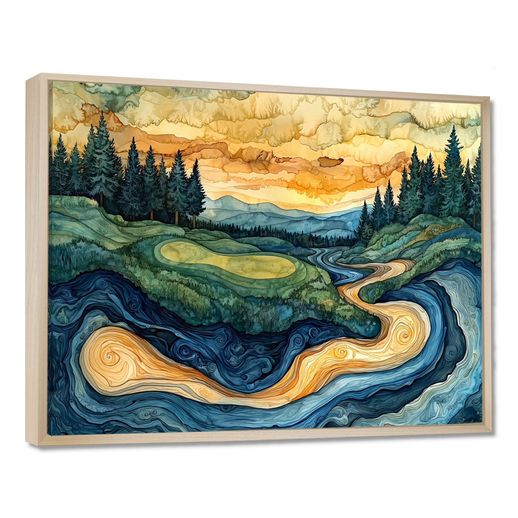Abstract Golf Course Champions Horizon
 I - Golf Canvas Wall Art