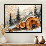 Hiking Group In A Winter Landscape I - Hiking Canvas Wall Art