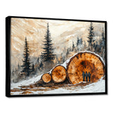 Hiking Group In A Winter Landscape I - Hiking Canvas Wall Art