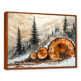 Hiking Group In A Winter Landscape I - Hiking Canvas Wall Art