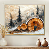Hiking Group In A Winter Landscape I - Hiking Canvas Wall Art