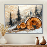 Hiking Group In A Winter Landscape I - Hiking Canvas Wall Art