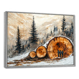 Hiking Group In A Winter Landscape I - Hiking Canvas Wall Art