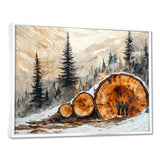 Hiking Group In A Winter Landscape I - Hiking Canvas Wall Art
