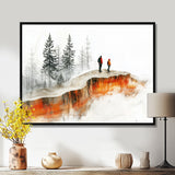 Hiking In A Winter Landscape I - Hiking Canvas Wall Art