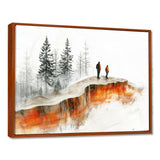 Hiking In A Winter Landscape I - Hiking Canvas Wall Art