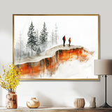 Hiking In A Winter Landscape I - Hiking Canvas Wall Art
