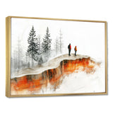 Hiking In A Winter Landscape I - Hiking Canvas Wall Art
