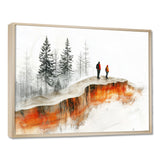 Hiking In A Winter Landscape I - Hiking Canvas Wall Art