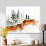 Hiking In A Winter Landscape I - Hiking Canvas Wall Art