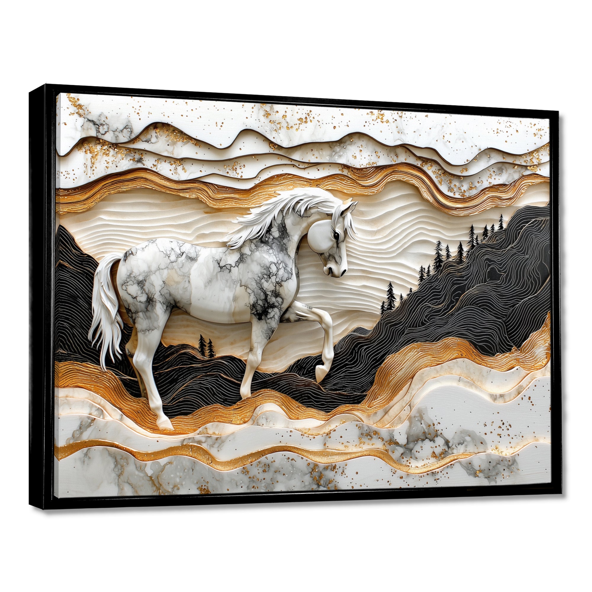 Abstract Gallop Horse Into The Forest - Horse Wall Art Prints