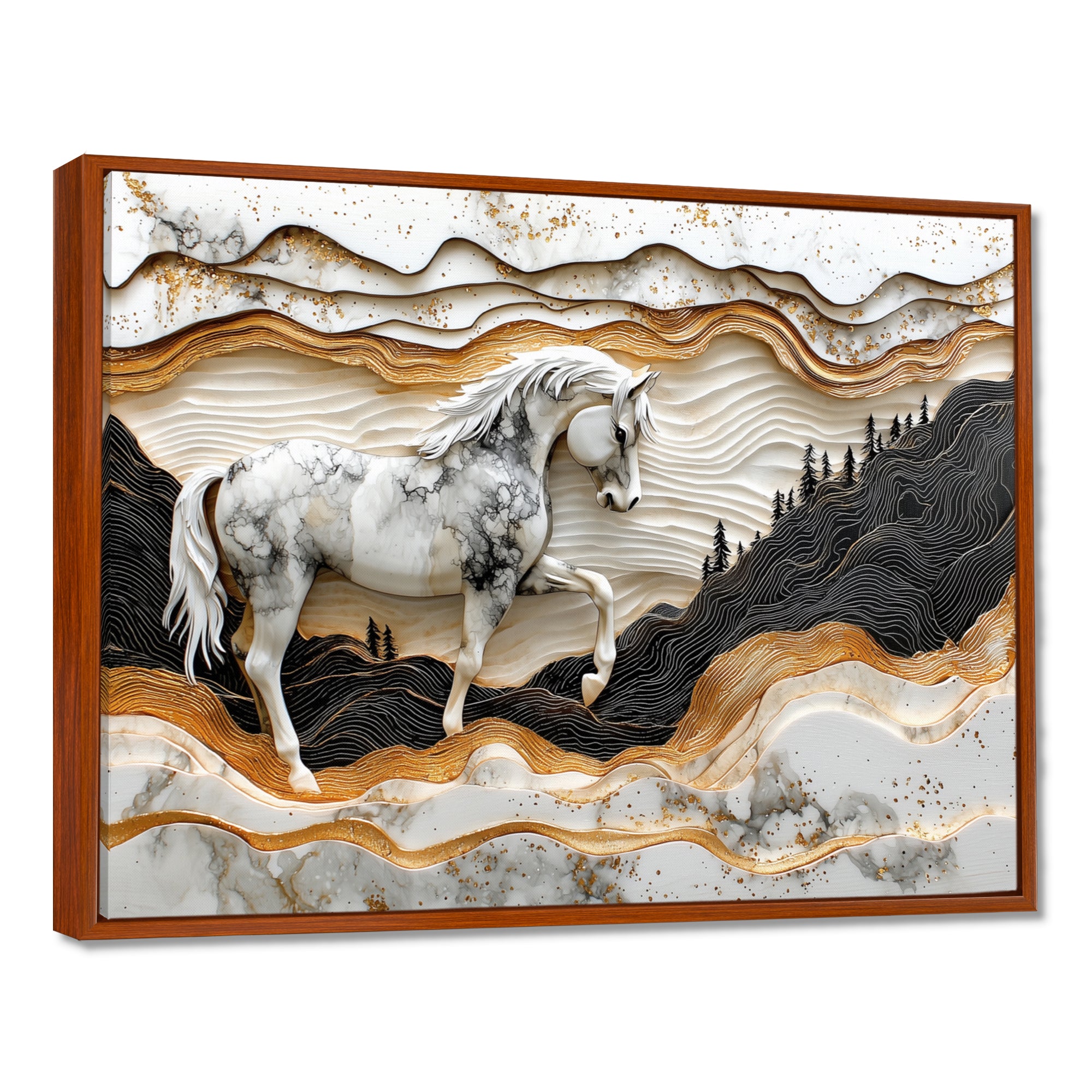 Abstract Gallop Horse Into The Forest - Horse Wall Art Prints