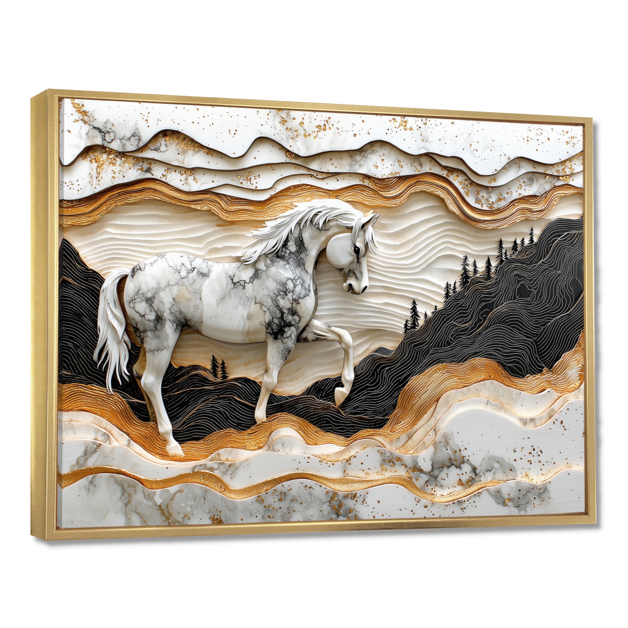 Abstract Gallop Horse Into The Forest - Horse Wall Art Prints