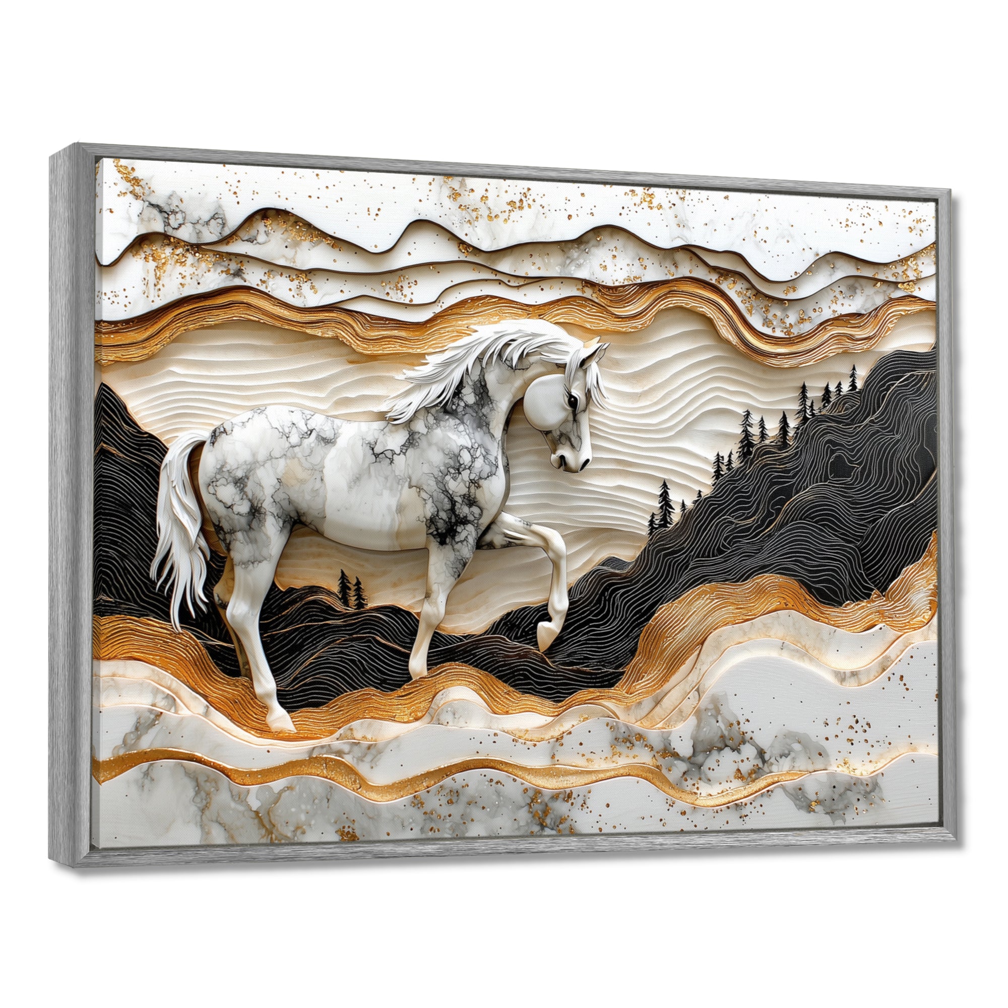 Abstract Gallop Horse Into The Forest - Horse Wall Art Prints