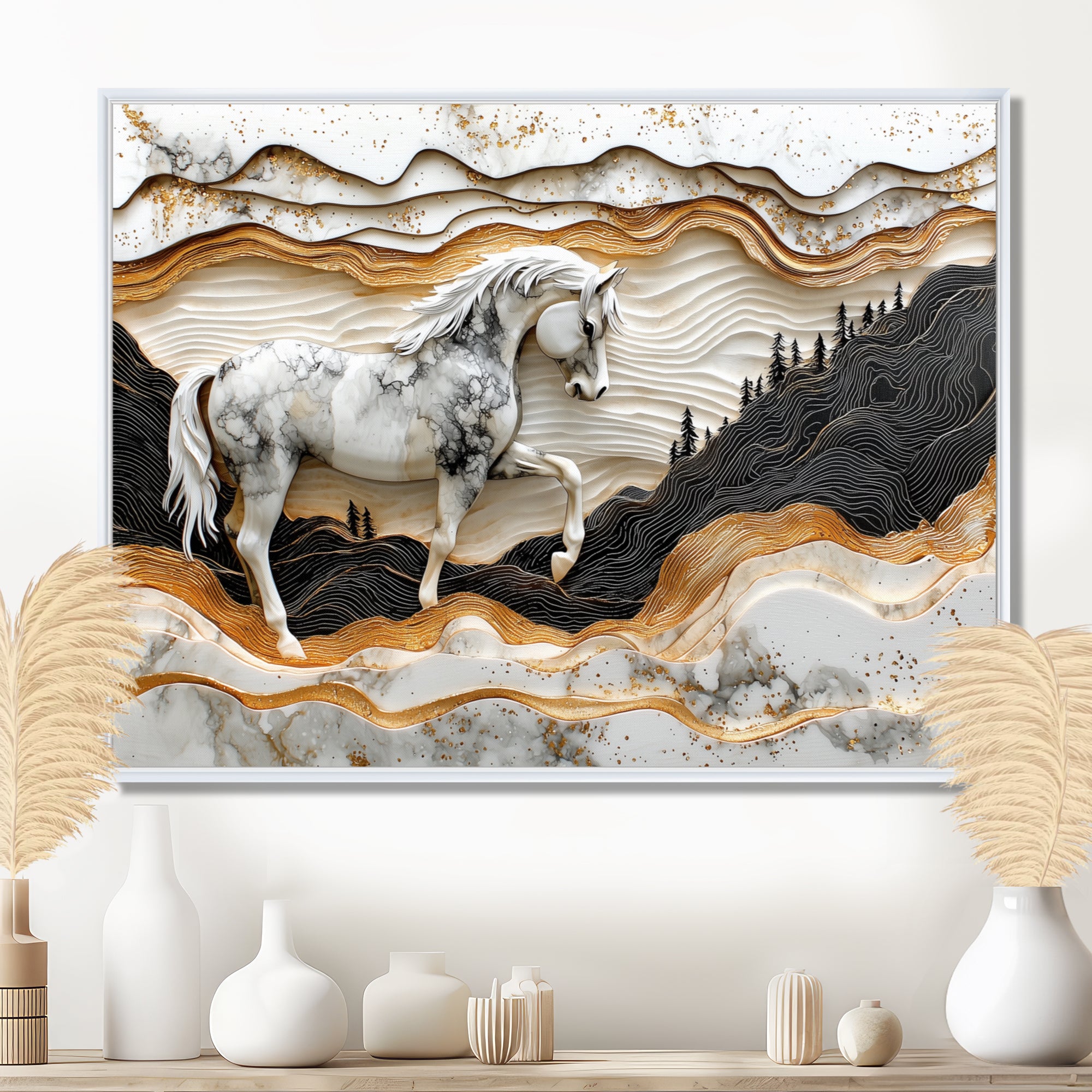 Abstract Gallop Horse Into The Forest - Horse Wall Art Prints