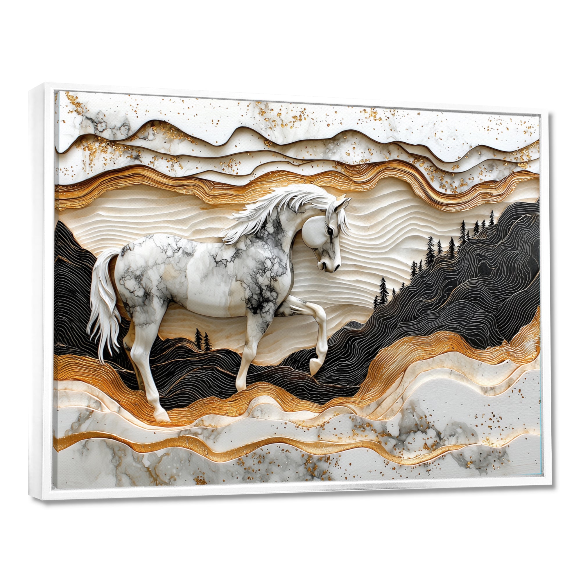 Abstract Gallop Horse Into The Forest - Horse Wall Art Prints
