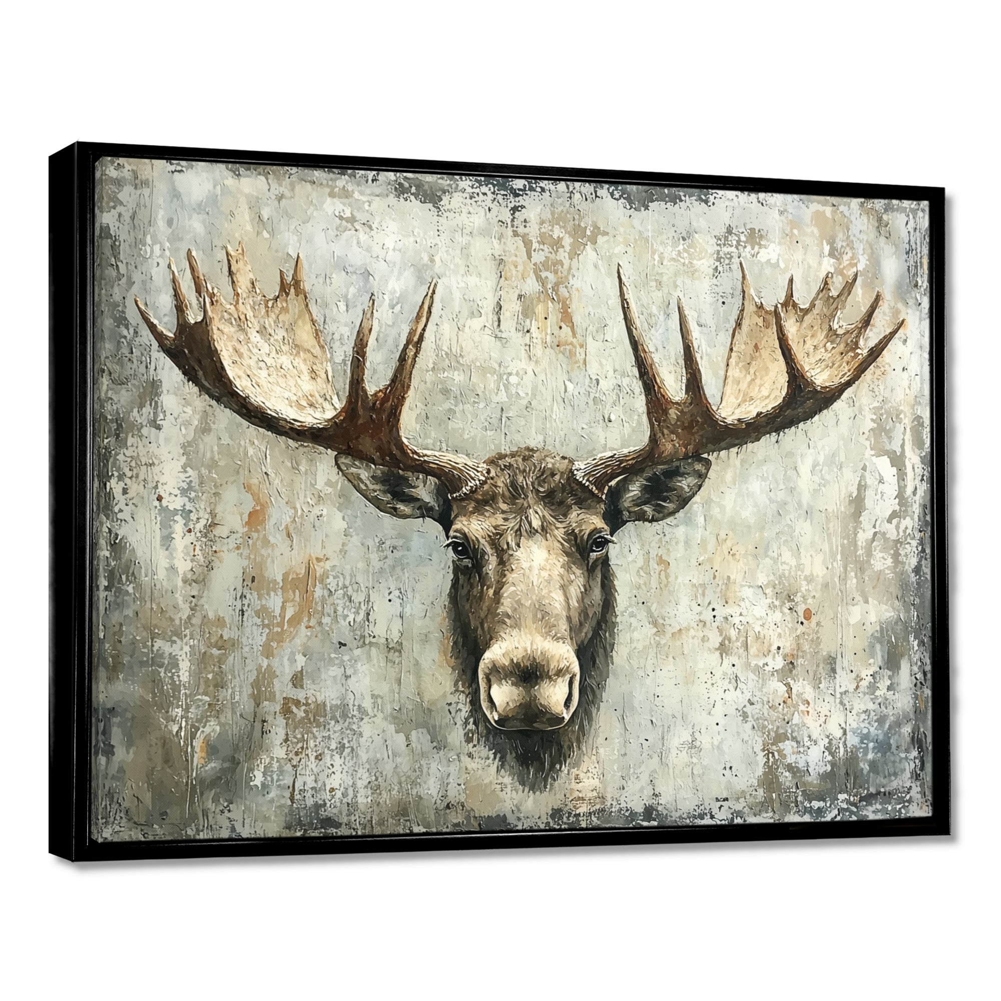 Abstract Antlers Of Moose Head - Brown Moose Wall Art