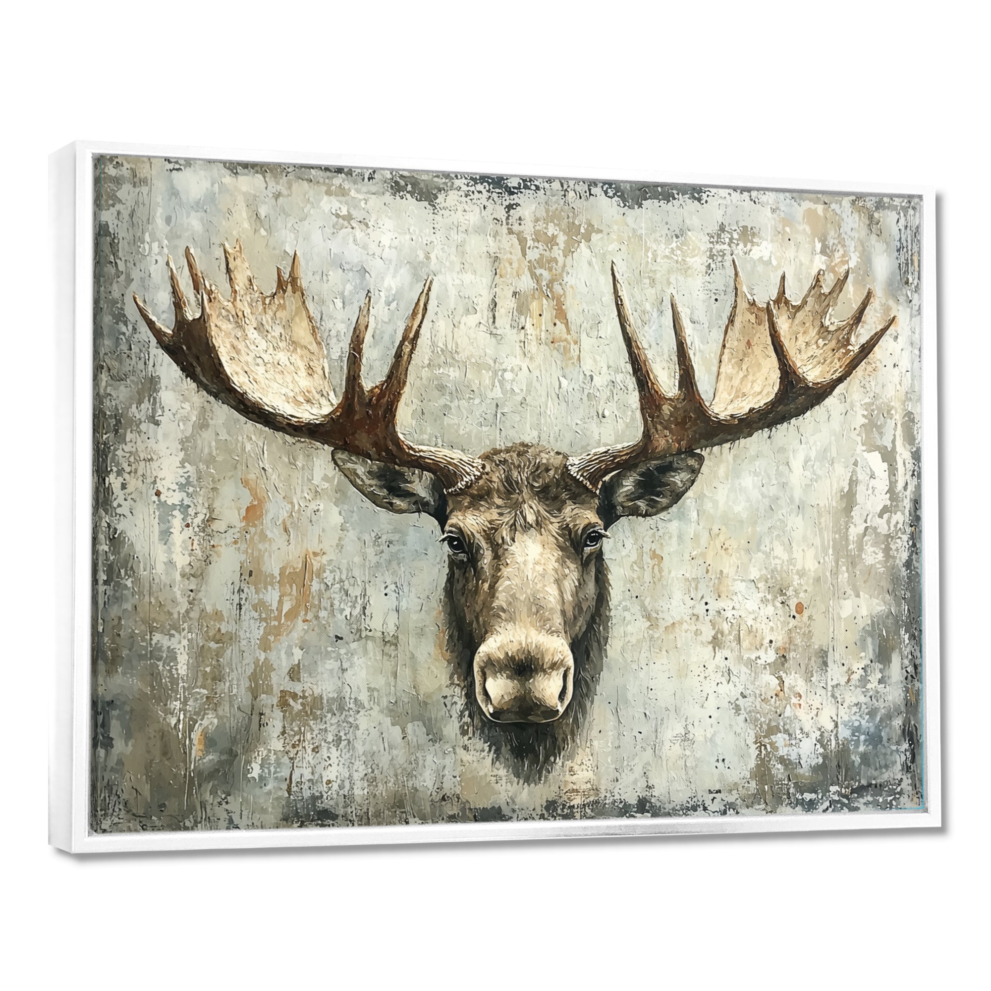 Abstract Antlers Of Moose Head - Brown Moose Wall Art