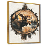 Canadian Moose Portrait In A Lake Landscape - Moose Large Canvas Wall Art