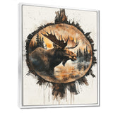 Canadian Moose Portrait In A Lake Landscape - Moose Large Canvas Wall Art