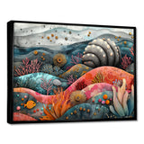 Abstract Aquarium Sea Urchin And Coral Horizon - Sea Urchin Large Canvas Wall Art