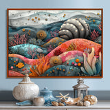 Abstract Aquarium Sea Urchin And Coral Horizon - Sea Urchin Large Canvas Wall Art