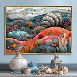 Abstract Aquarium Sea Urchin And Coral Horizon - Sea Urchin Large Canvas Wall Art
