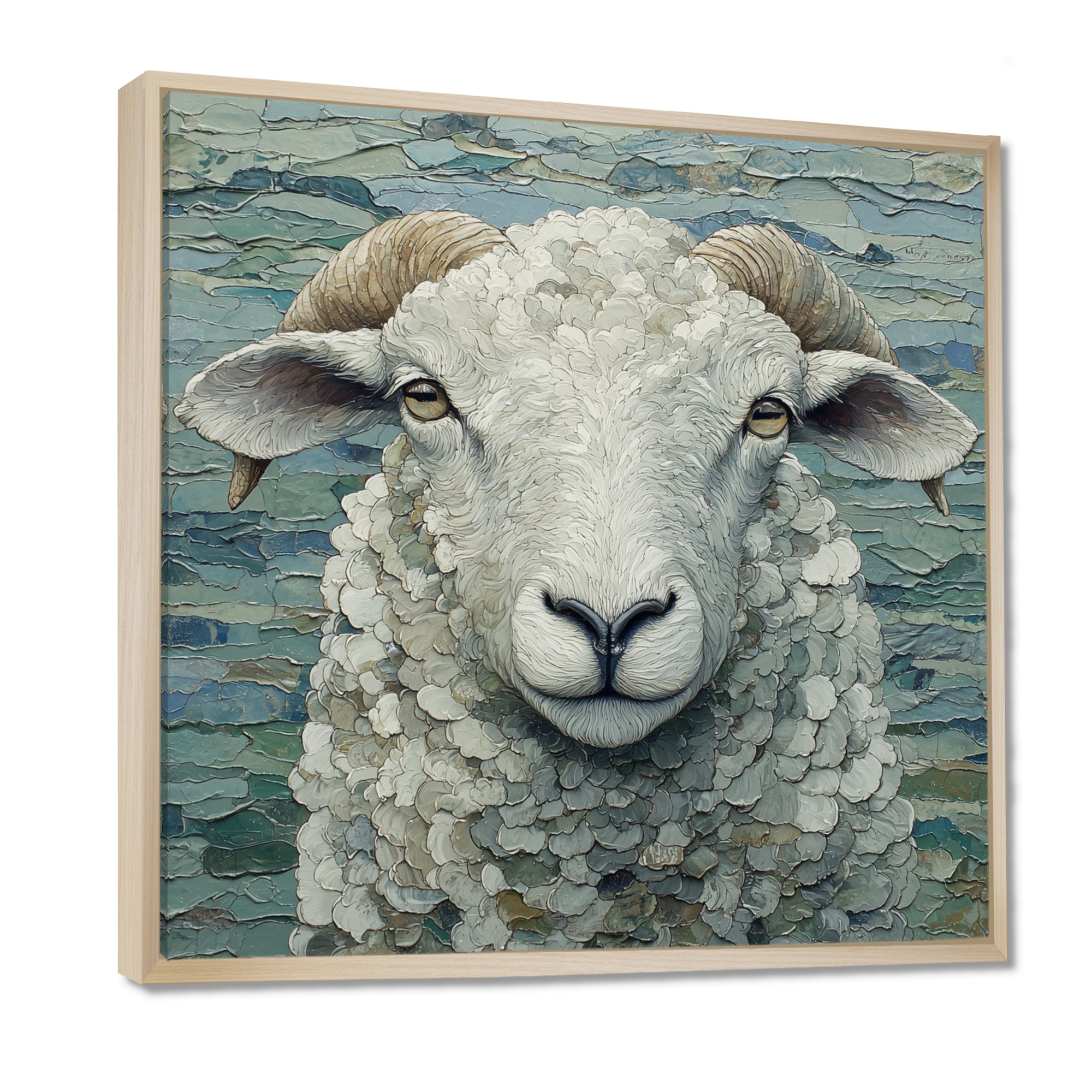 Ewes Gaze Of Sheep Portrait - Sheep Canvas Wall Art