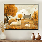 Sheep Farmyard Friends In Autumn - Sheep Wall Decor