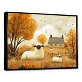 Sheep Farmyard Friends In Autumn - Sheep Wall Decor