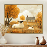 Sheep Farmyard Friends In Autumn - Sheep Wall Decor