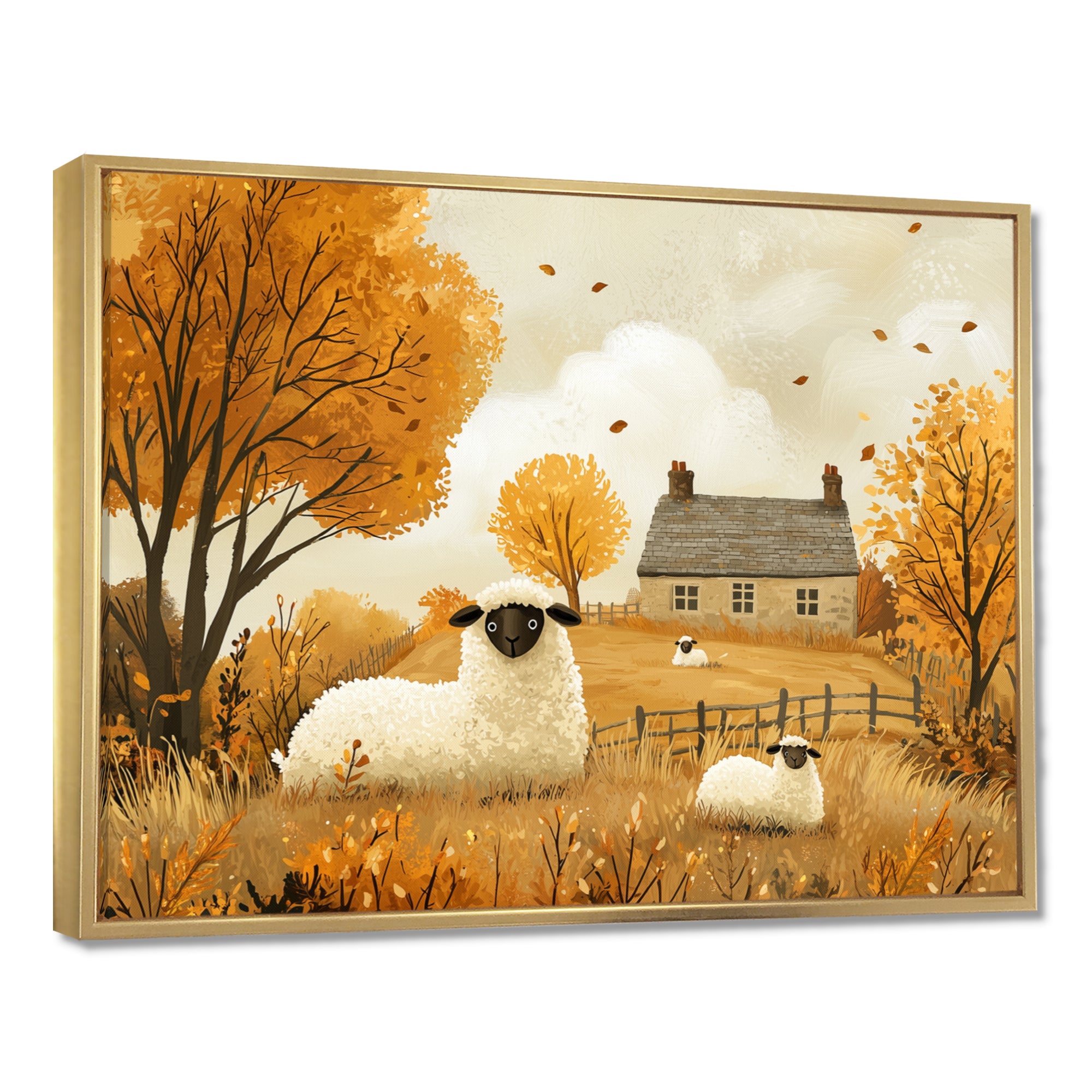 Sheep Farmyard Friends In Autumn - Sheep Wall Decor