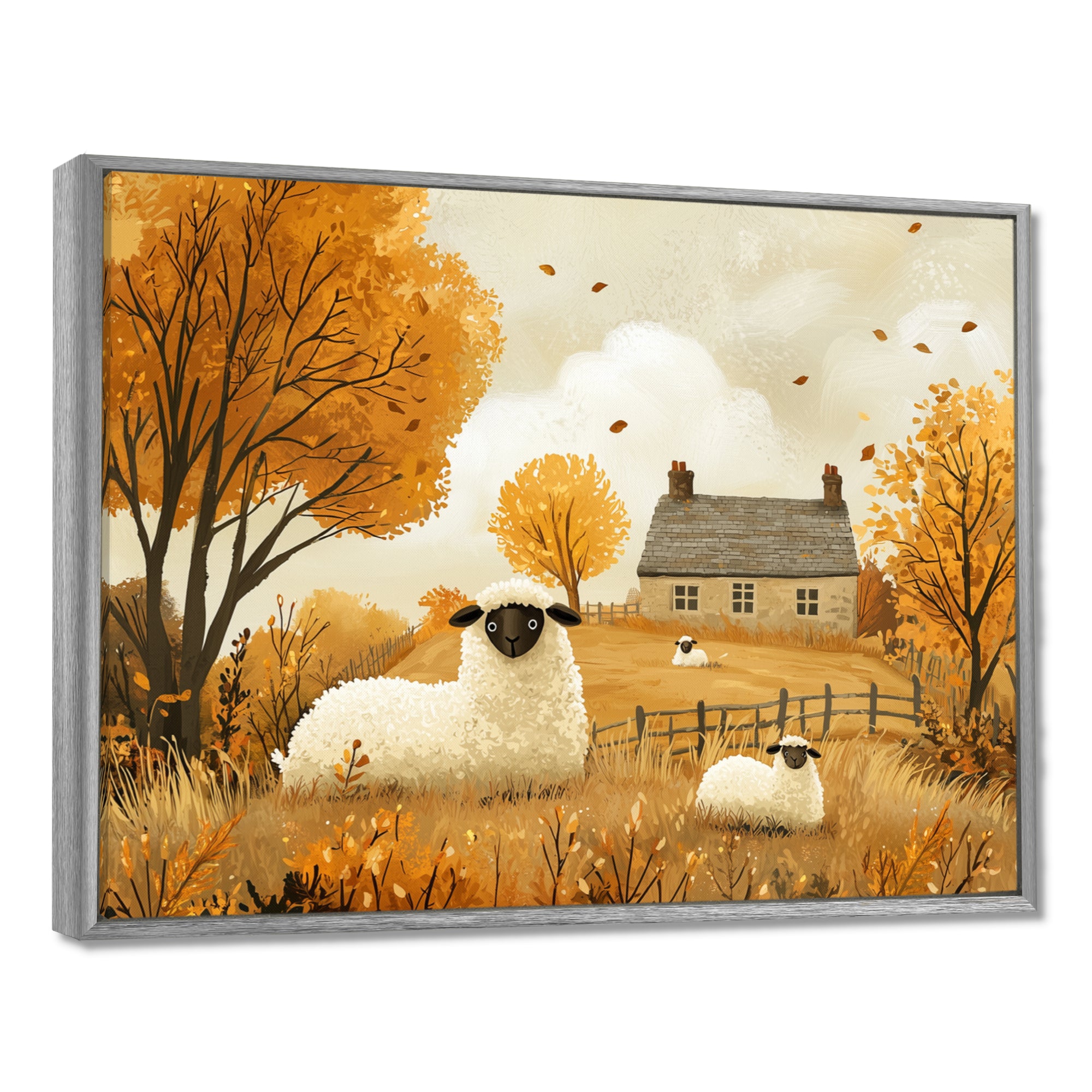 Sheep Farmyard Friends In Autumn - Sheep Wall Decor