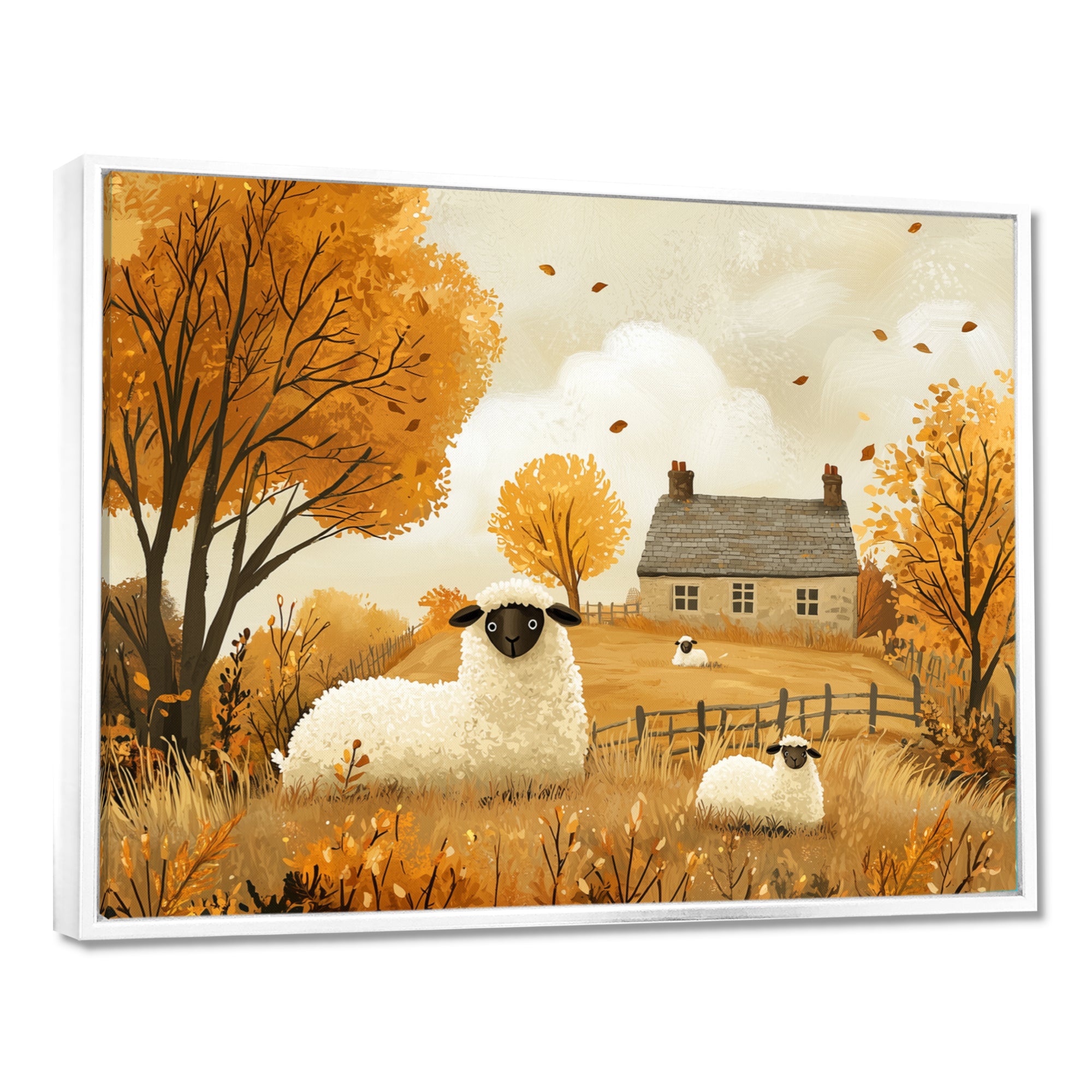 Sheep Farmyard Friends In Autumn - Sheep Wall Decor