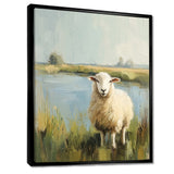 Sheep By The Pond With Gentle Breeze - Sheep Wall Art Prints