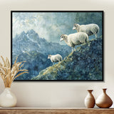 Mountain Retreat Of Sheep - Blue Sheep Wall Art