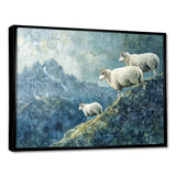 Mountain Retreat Of Sheep - Blue Sheep Wall Art