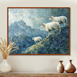 Mountain Retreat Of Sheep - Blue Sheep Wall Art