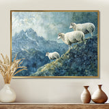 Mountain Retreat Of Sheep - Blue Sheep Wall Art
