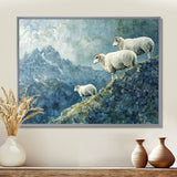 Mountain Retreat Of Sheep - Blue Sheep Wall Art