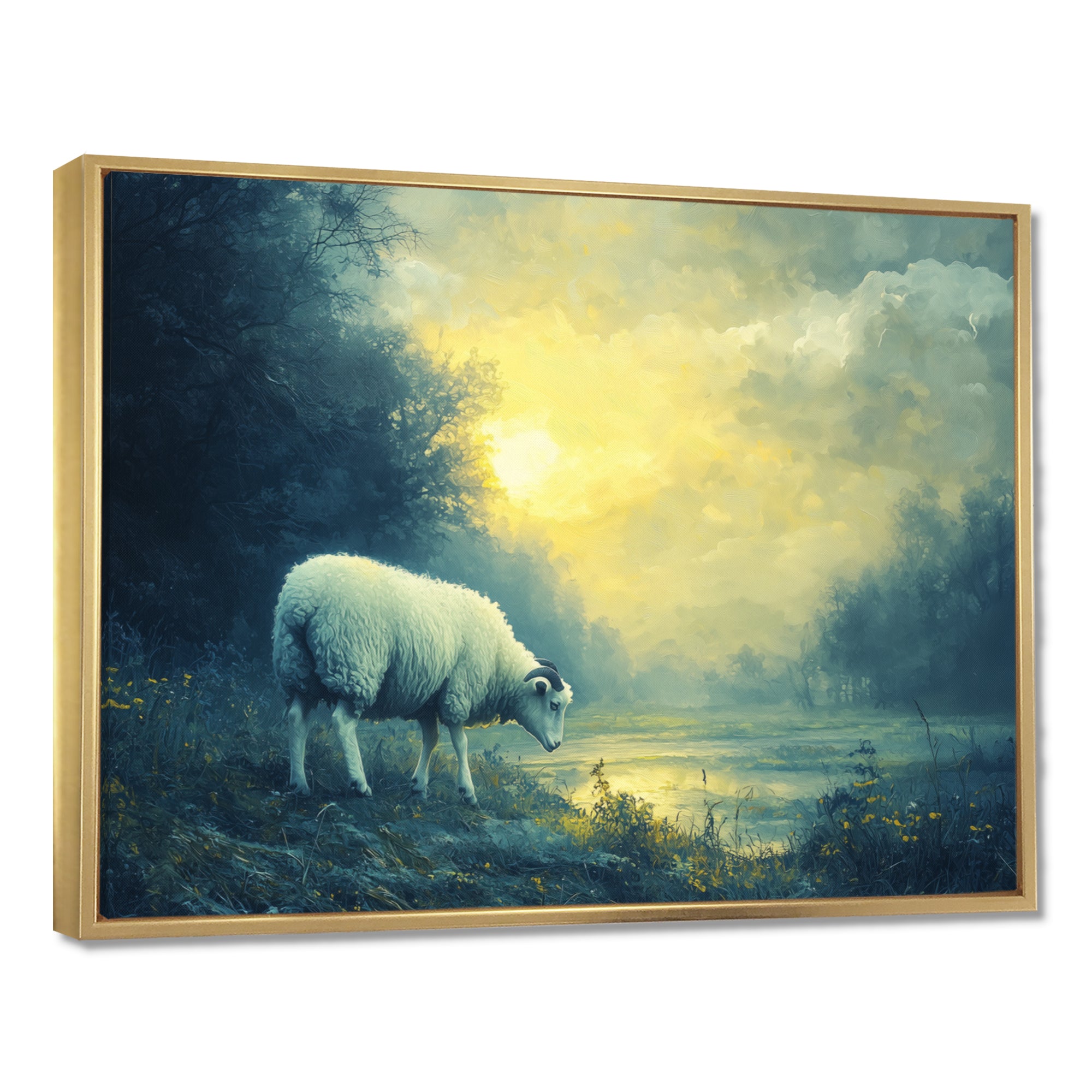 Countryside Sheep Pastoral Dream - Sheep Large Canvas Wall Art